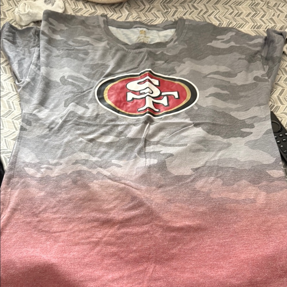 Gray and Red Camouflage T-Shirt